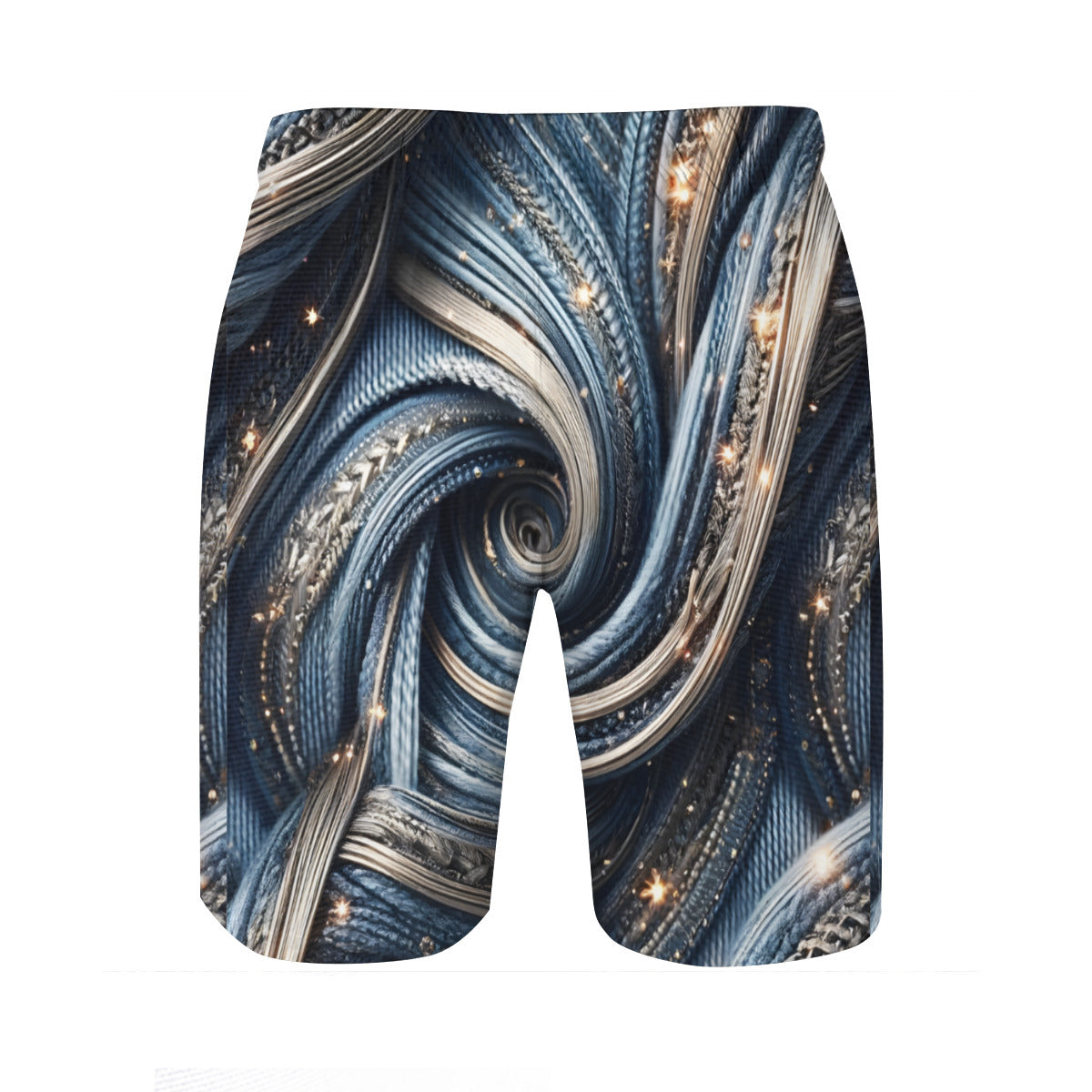 Abstract Denim Men's Beach Shorts (Not Mesh Lined) | Polyester