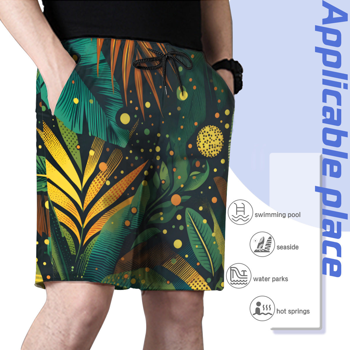 Tropical Men's Beach Shorts (Not Mesh Lined) | Polyester