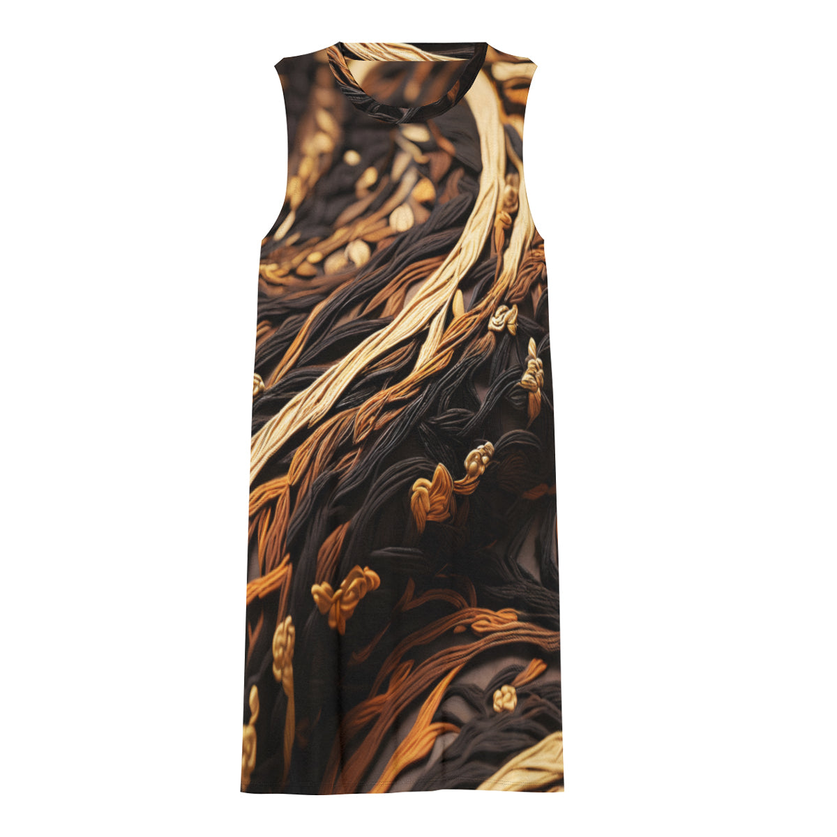 Brown Pattern Women's Casual Dress | Polyester
