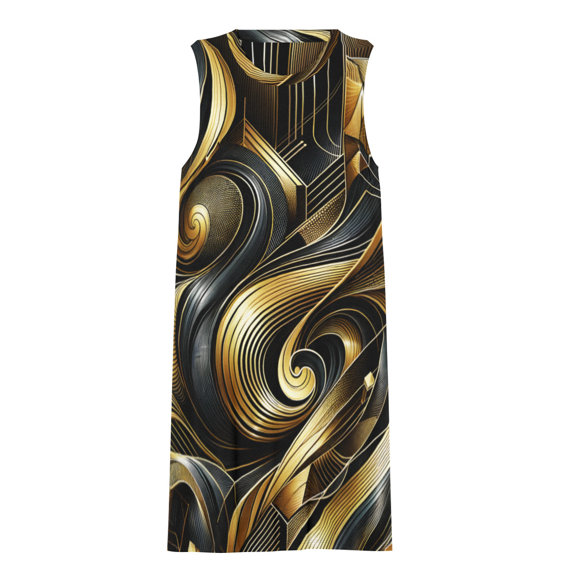 Elegant Gold Women's Casual Dress | Polyester