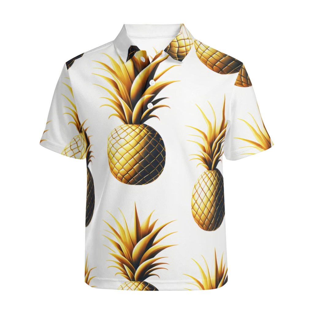 Pineapple Men's Premium European Size POLO Shirt | 95% Polyester+5% Spandex