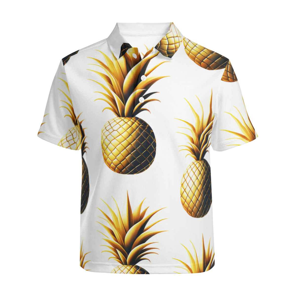 Pineapple Men's Premium European Size POLO Shirt | 95% Polyester+5% Spandex