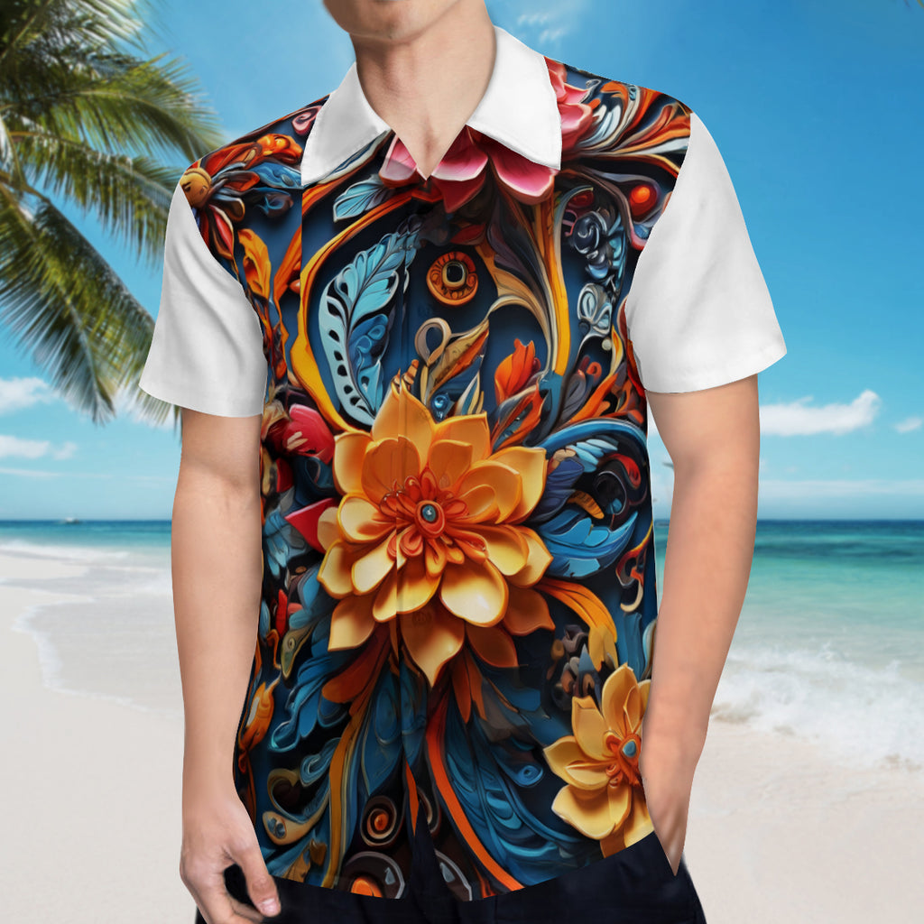Floral Short Sleeves Men's Shirt