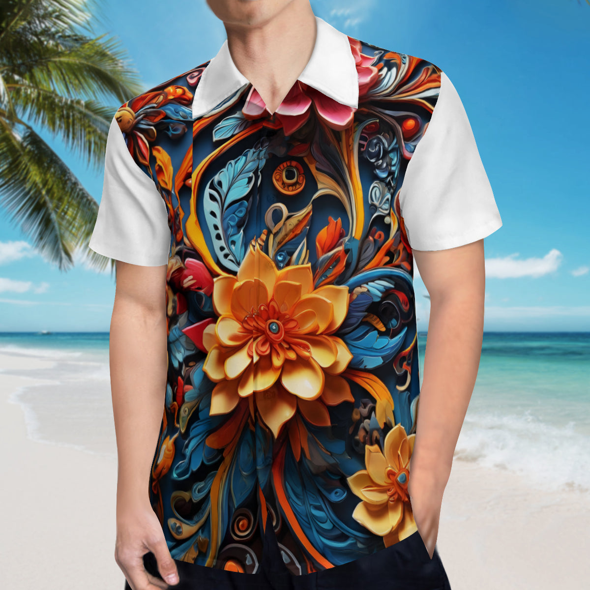 Floral Short Sleeves Men's Shirt