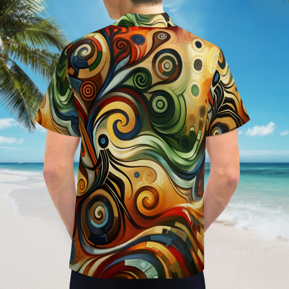 Abstract Swirling Afrocentric Short Sleeves Men's Shirt