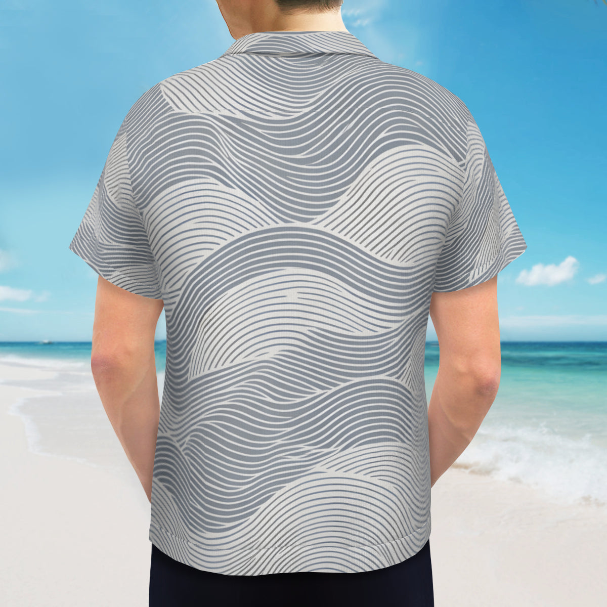 Minimalistic Geometric Short Sleeves Men's Shirt