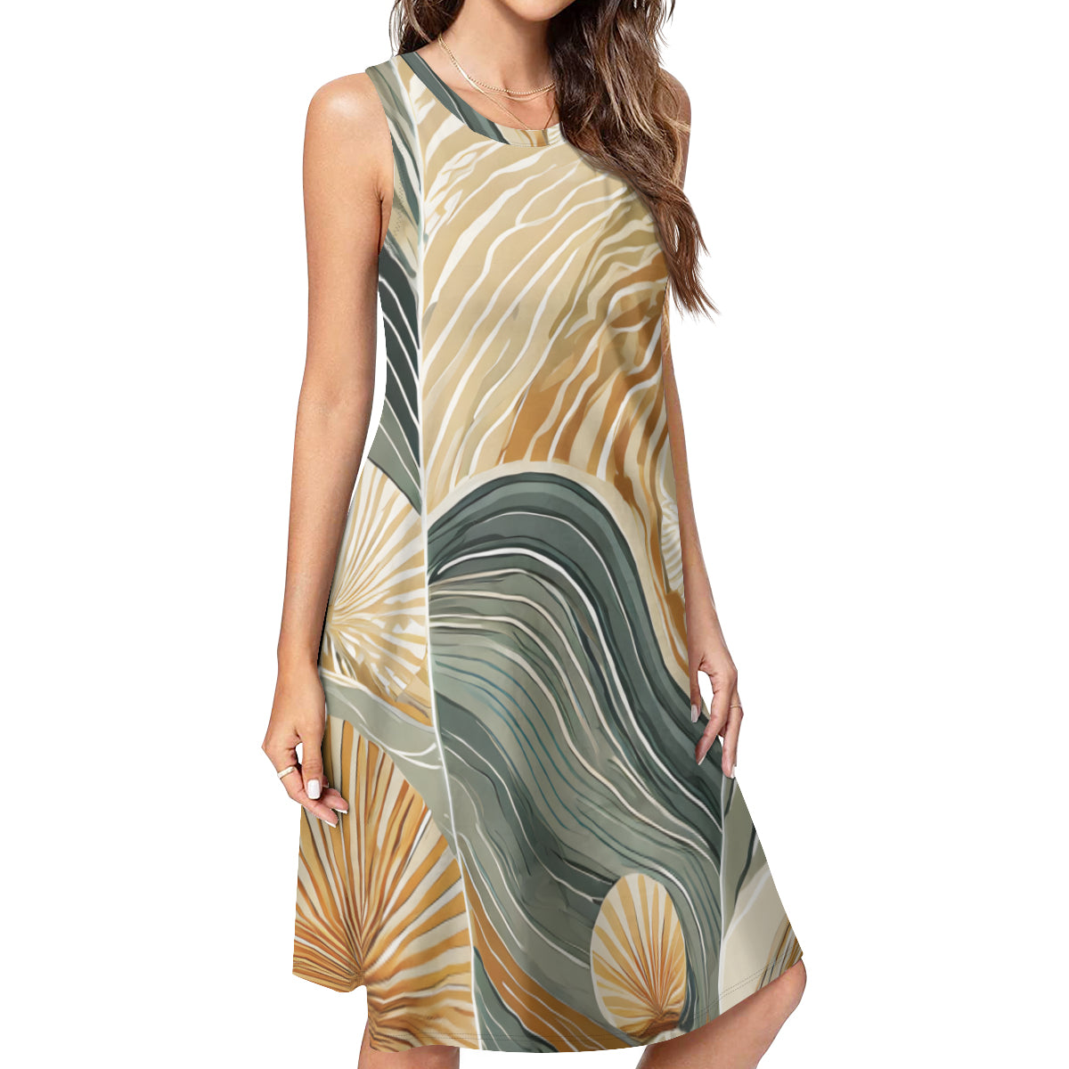 Abstract Women's Casual Dress | Polyester
