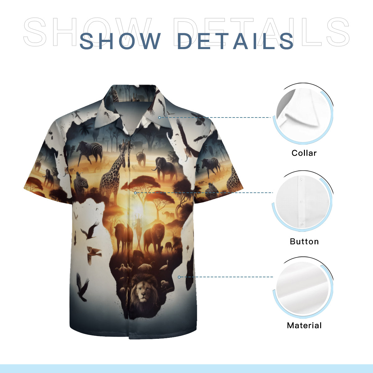 Africa Short Sleeves Men's Shirt