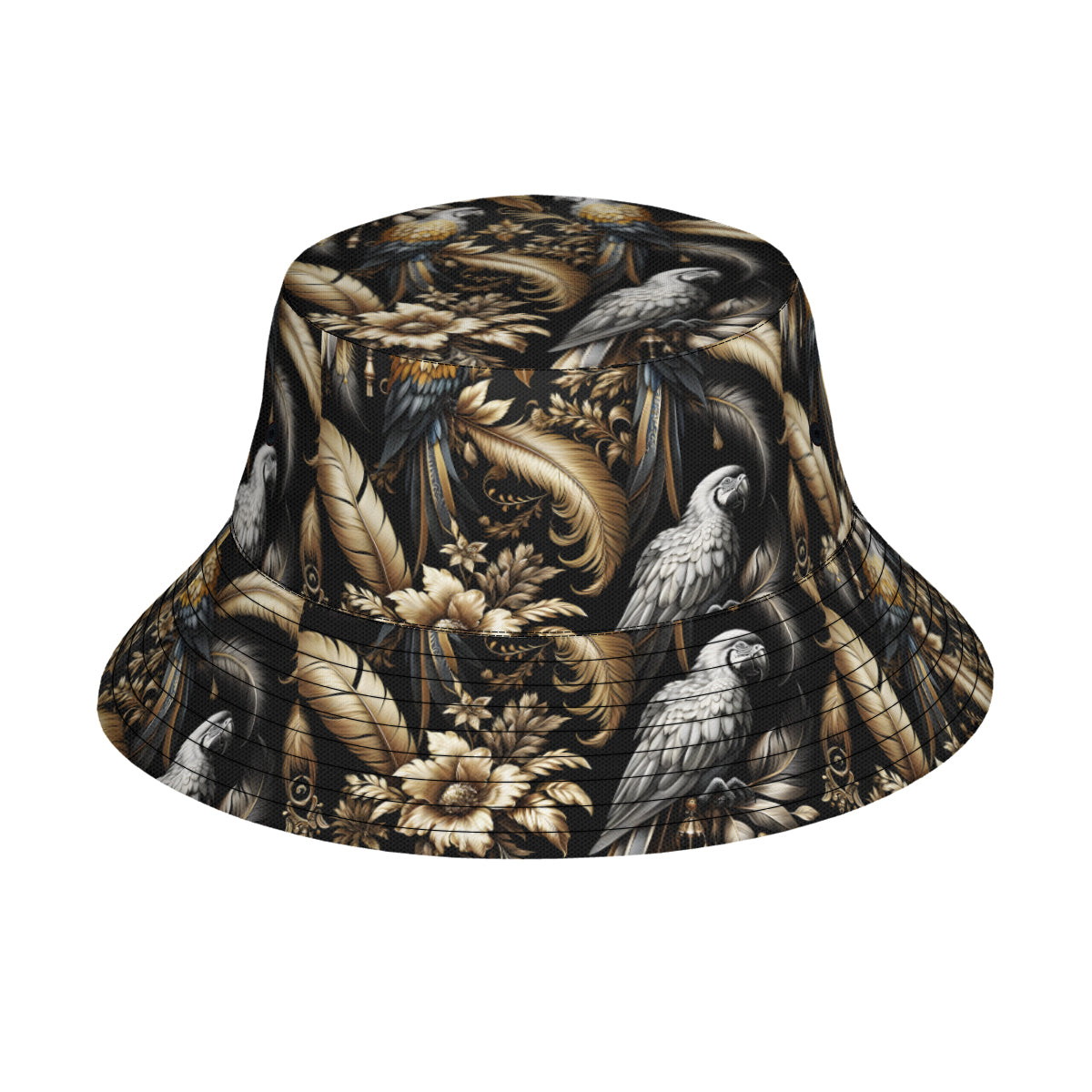 Parrots And Feathers Double-Sided Unisex Polyester Bucket Hat