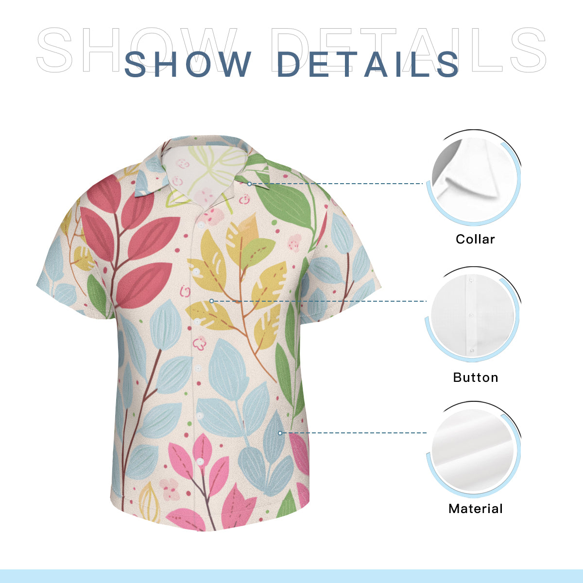 Vibrant Leaves Short Sleeves Men's Shirt