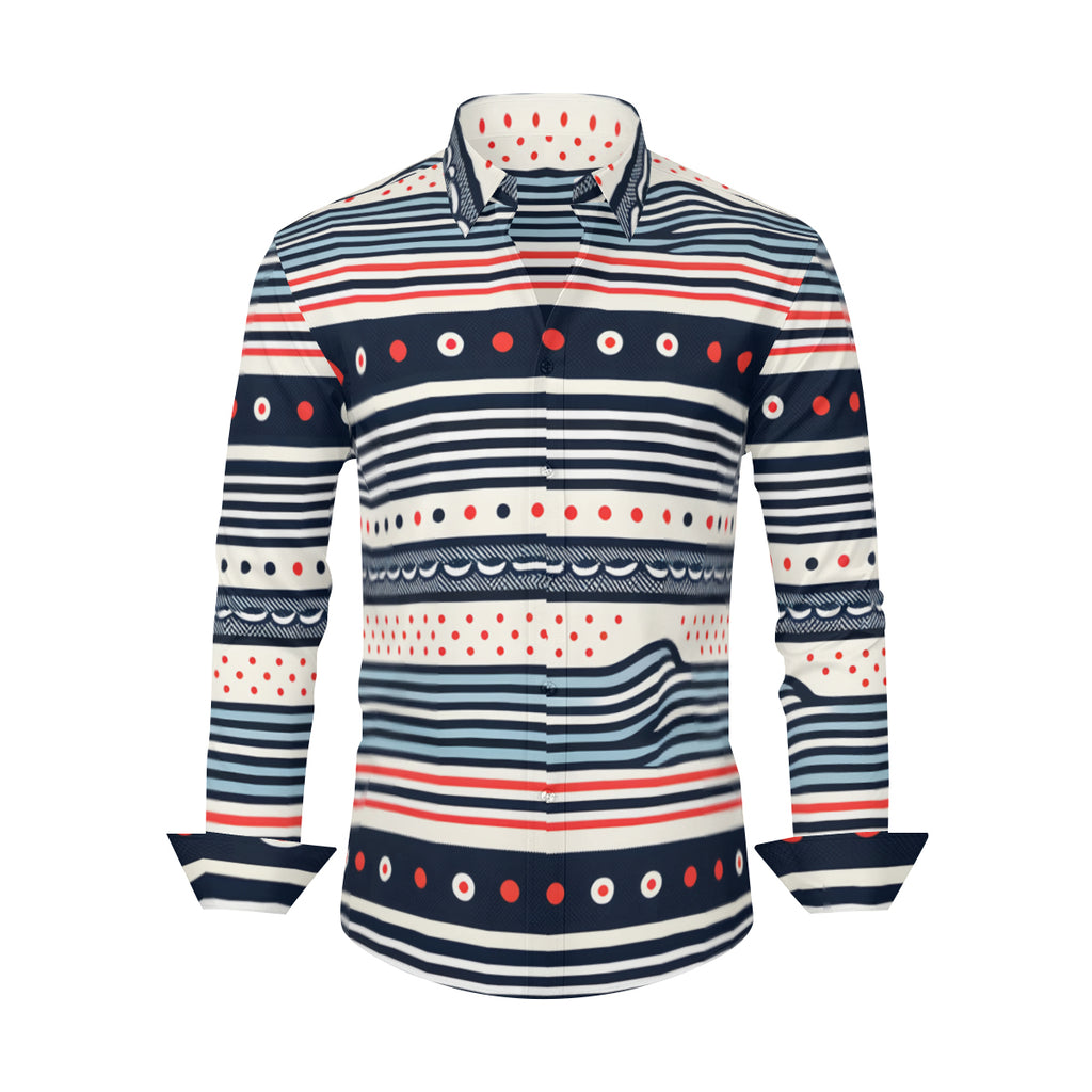Stripes Design Long Sleeves Men's Shirt