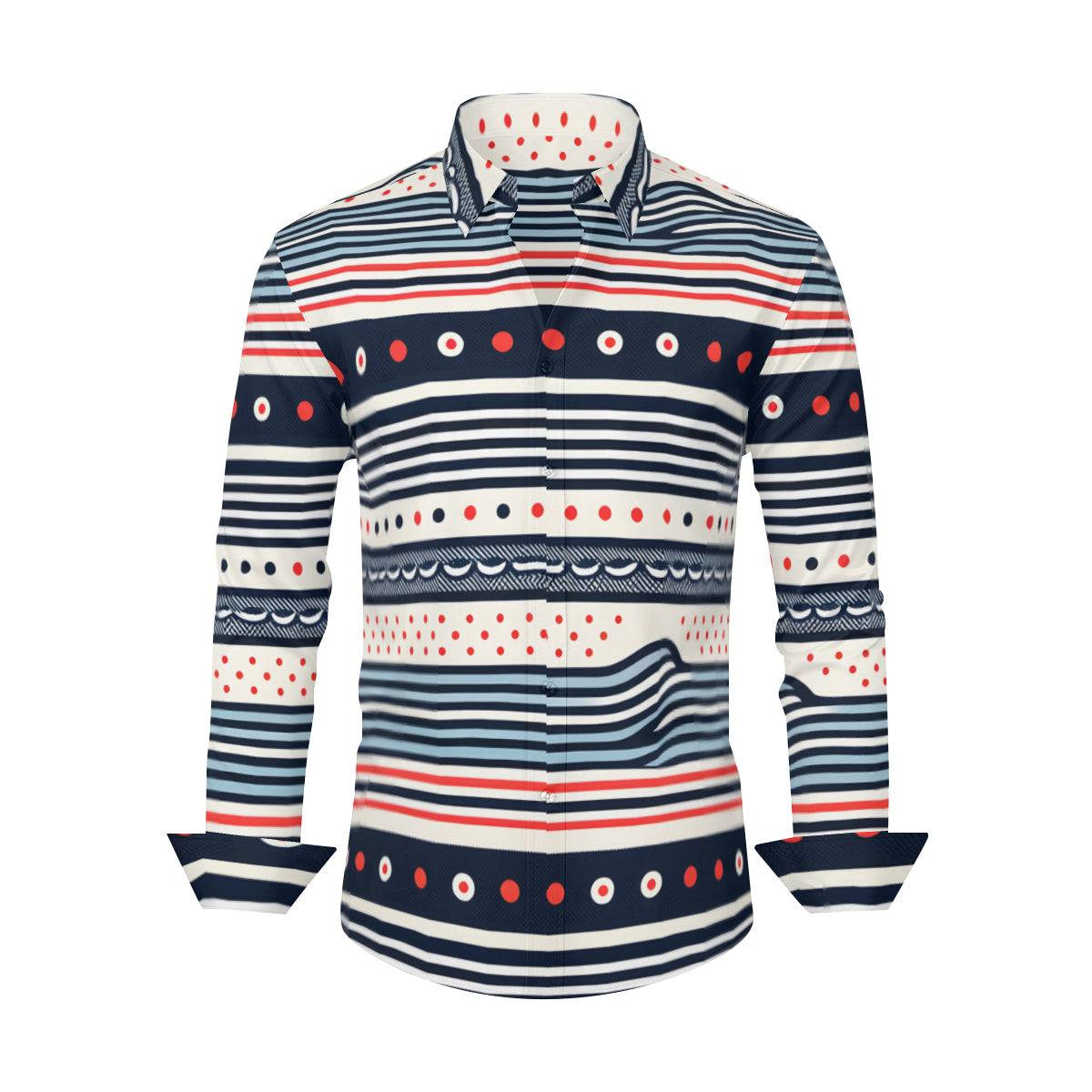 Stripes Design Long Sleeves Men's Shirt