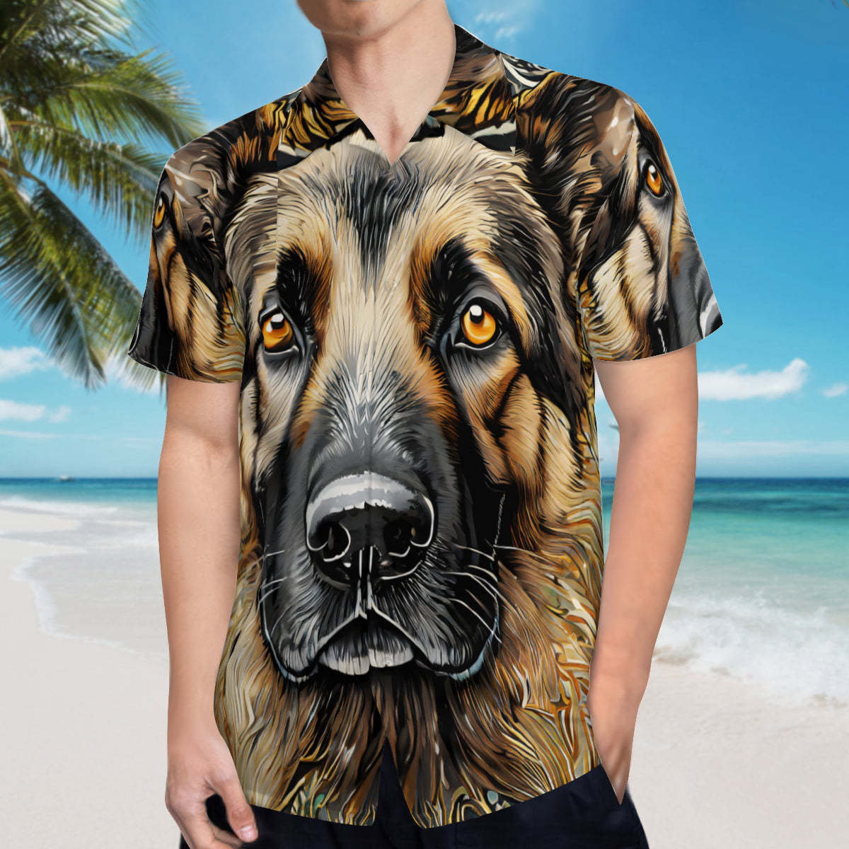German Shepherd Short Sleeves Men's Shirt