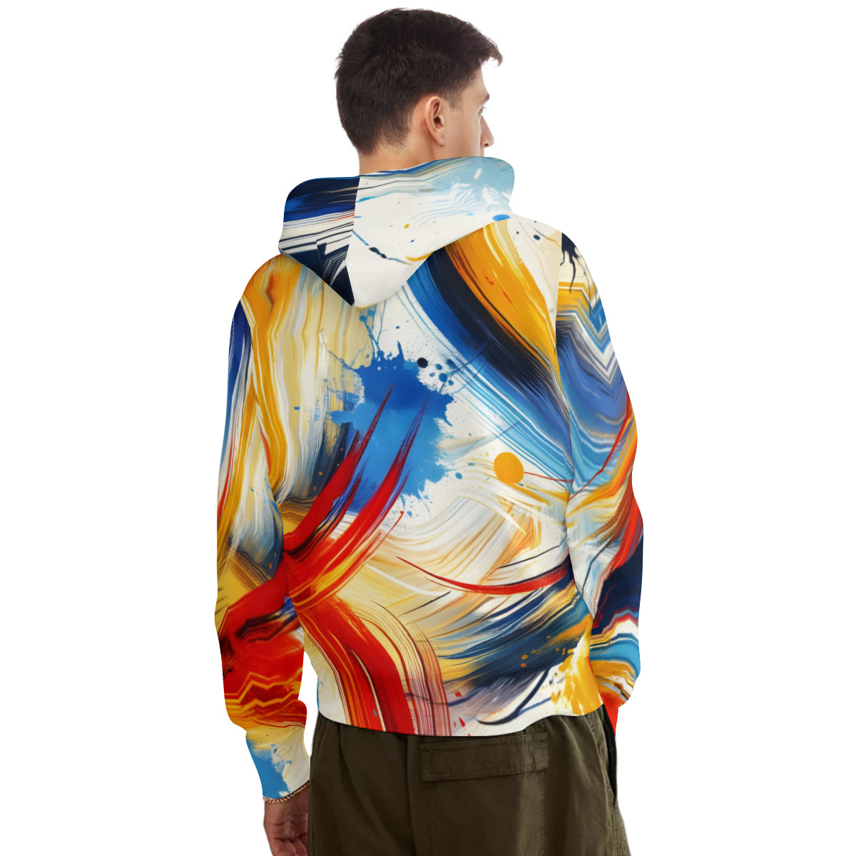 Brush Strokes Men's Adult Hoodie Set (Double-Layer Hood) | Health Fabric