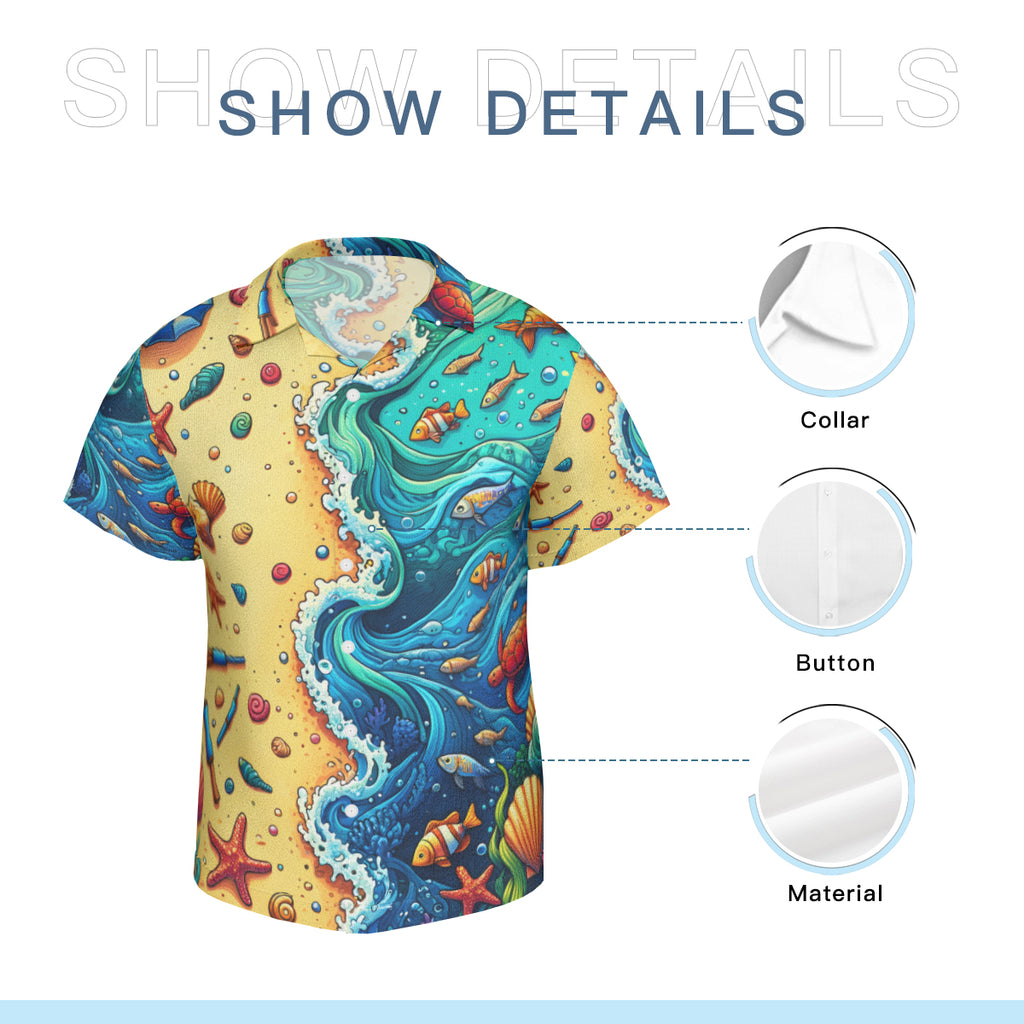Ocean And Beach Short Sleeves Men's Shirt