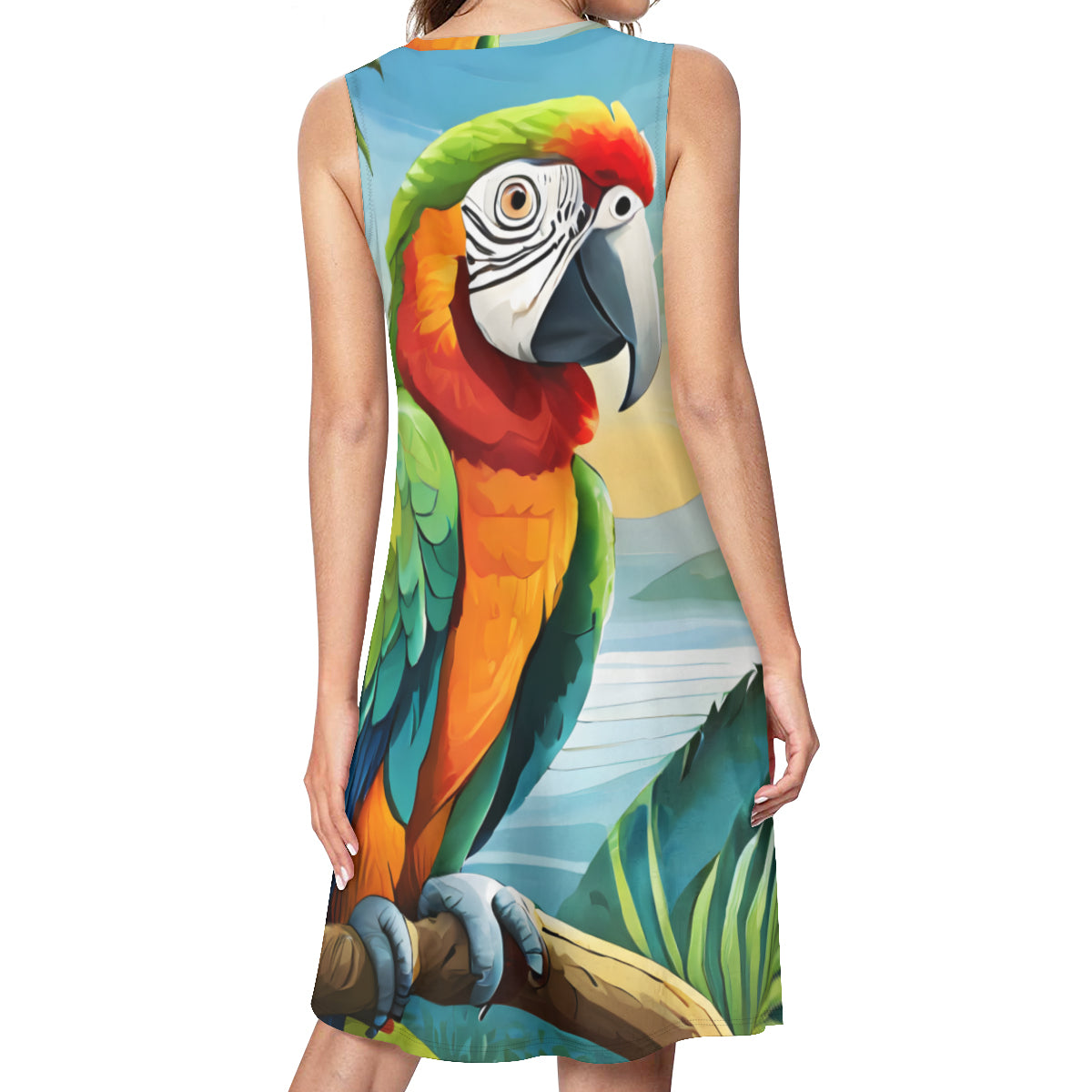 Tropical Parrot Women's Casual Dress | Polyester