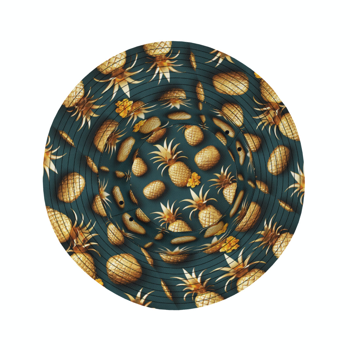 Golden Pineapple Double-Sided Unisex Polyester Bucket Hat