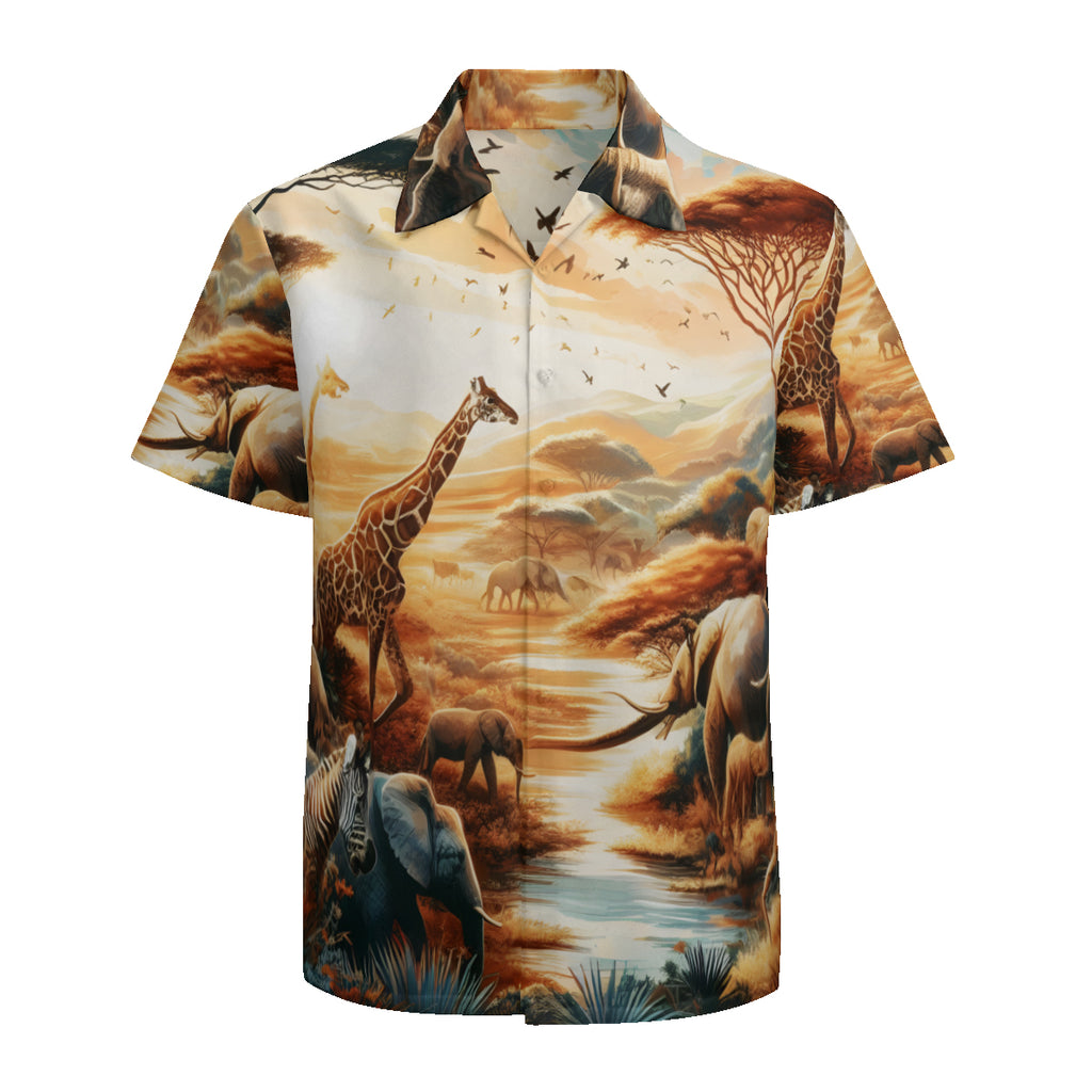Animal Sunset Short Sleeves Men's Shirt
