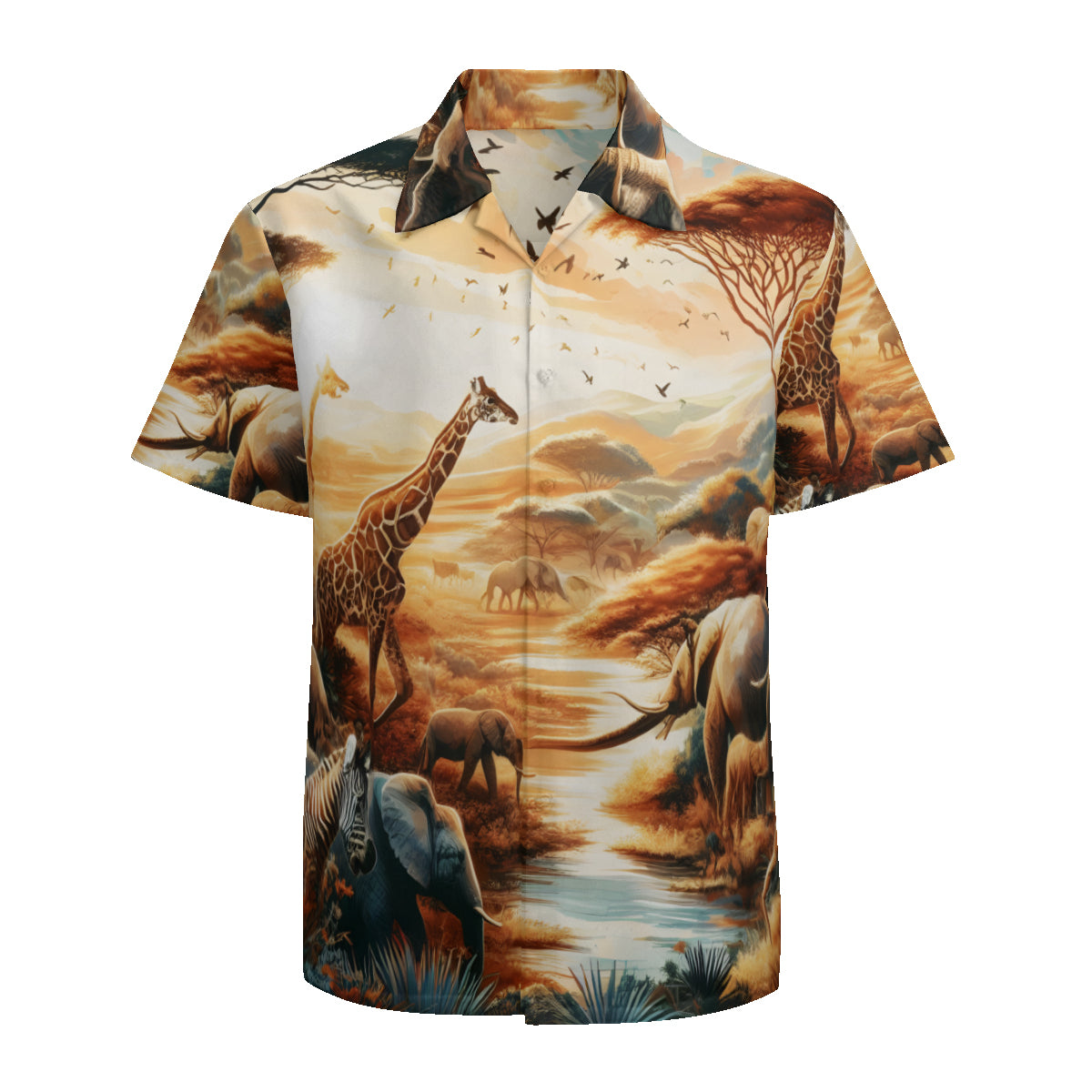 Animal Sunset Short Sleeves Men's Shirt