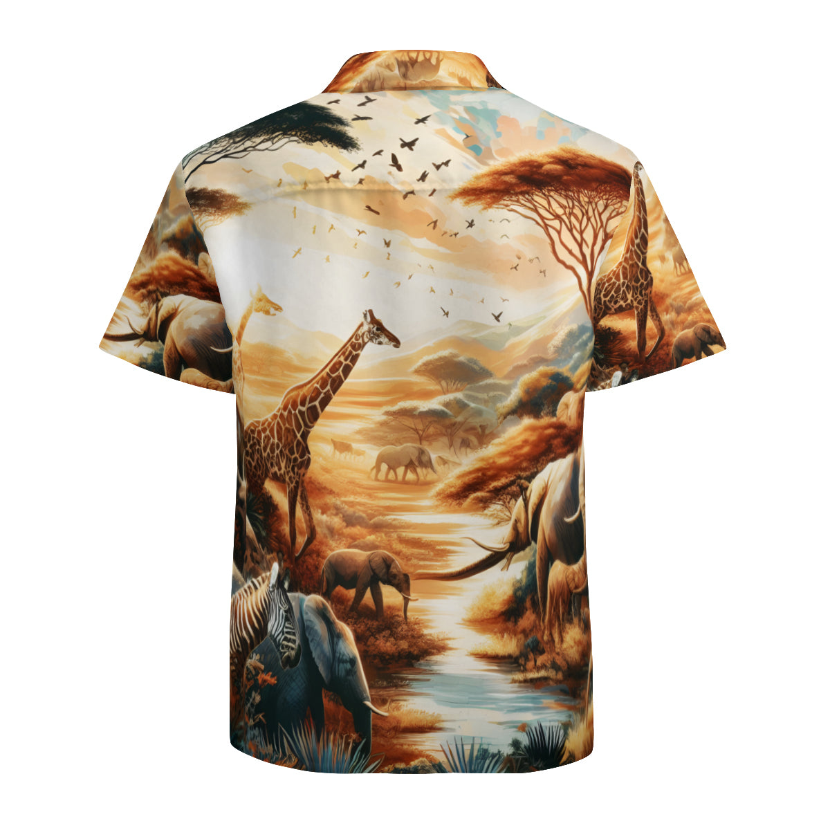 Animal Sunset Short Sleeves Men's Shirt