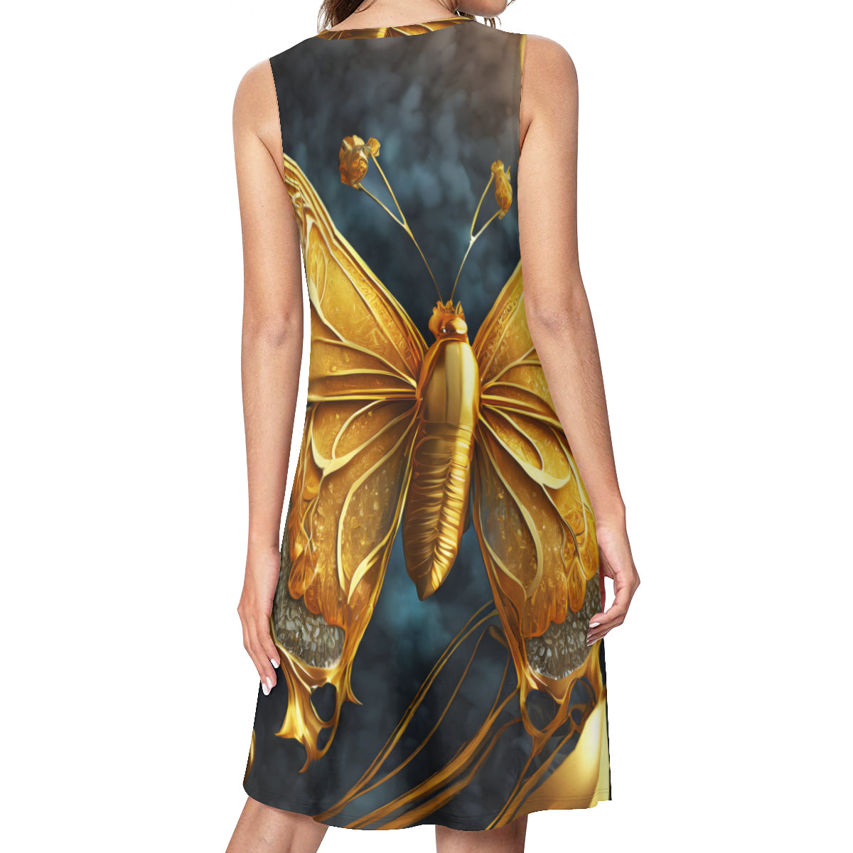 Butterfly Gold Women's Casual Dress | Polyester