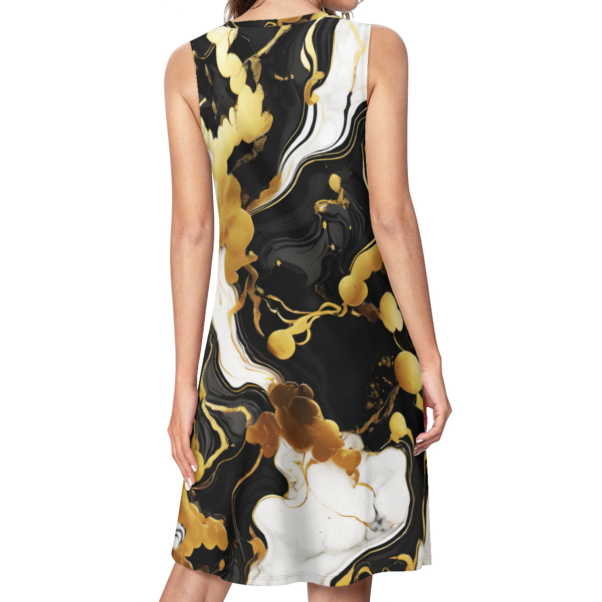 Marble Gold Women's Casual Dress | Polyester