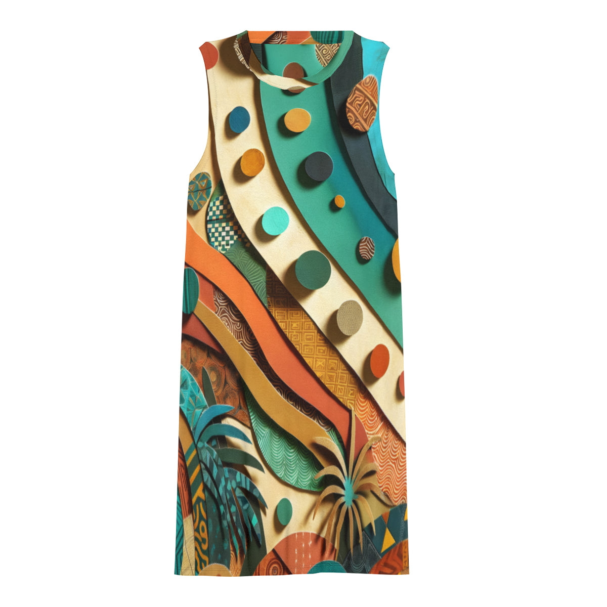 Paper Collage Women's Casual Dress | Polyester