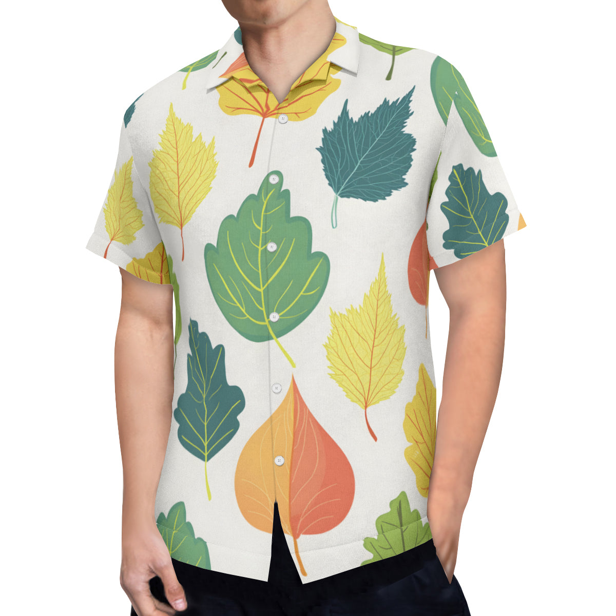 Autumn Floral Short Sleeves Men's Shirt