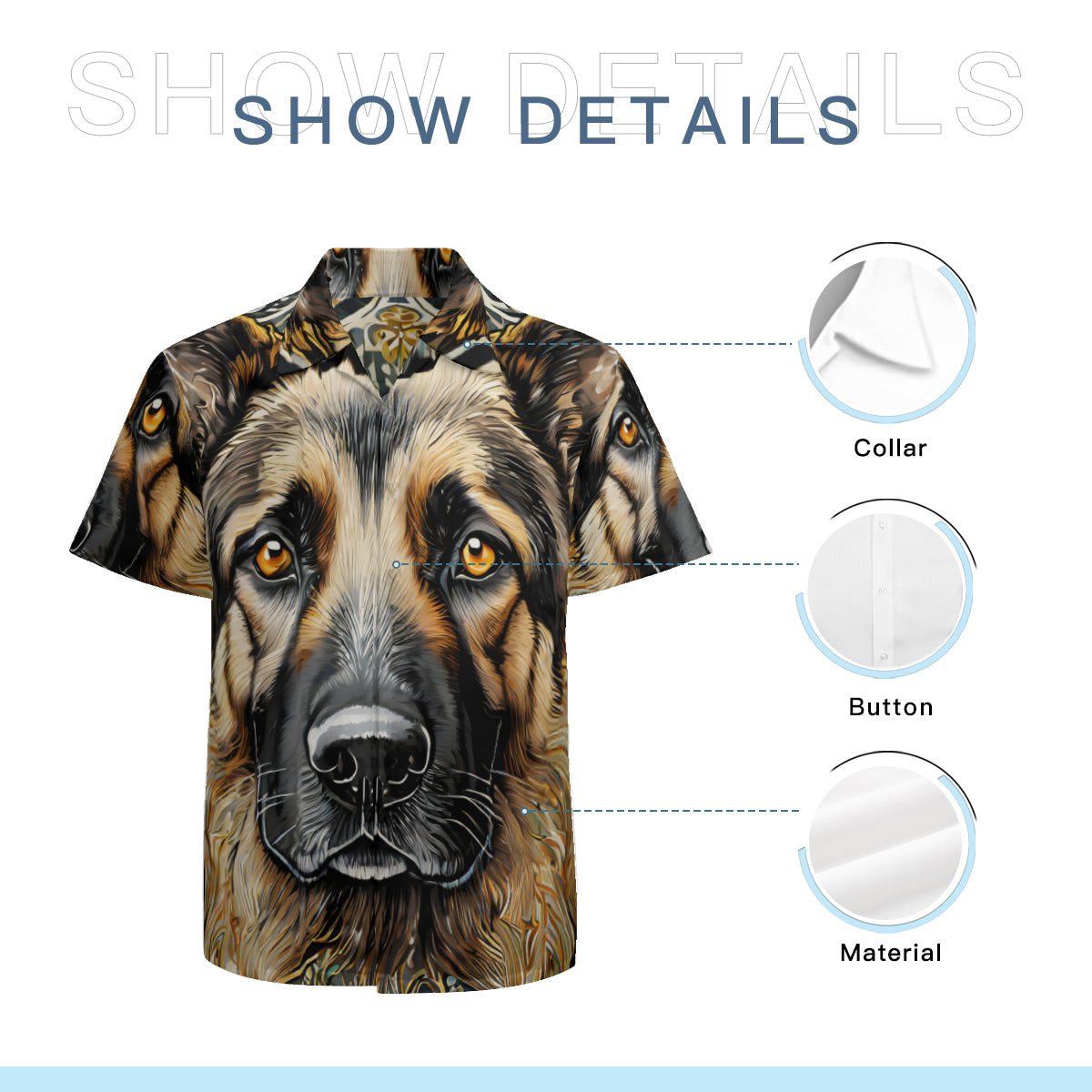 German Shepherd Short Sleeves Men's Shirt