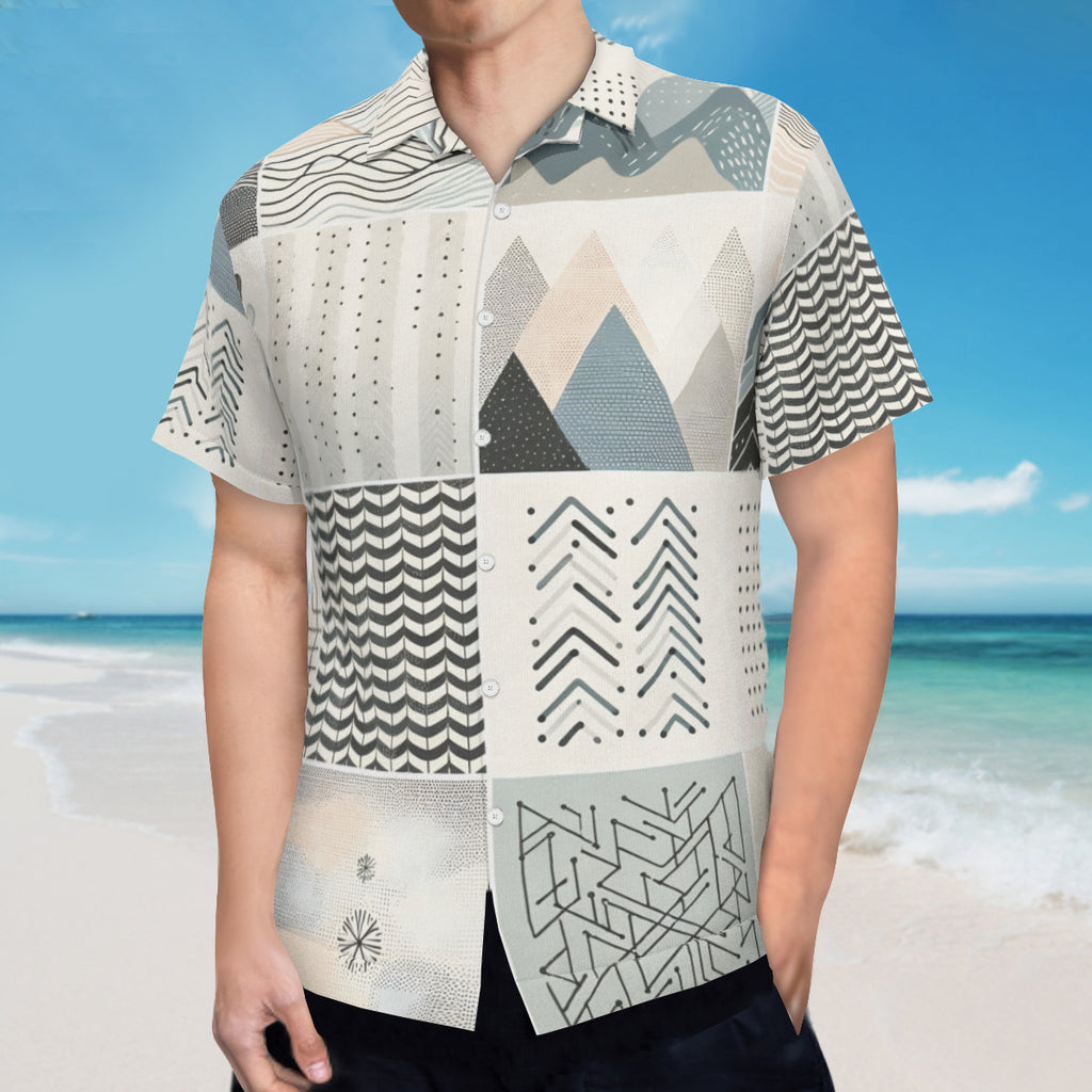 Minimalistic Floral Short Sleeves Men's Shirt