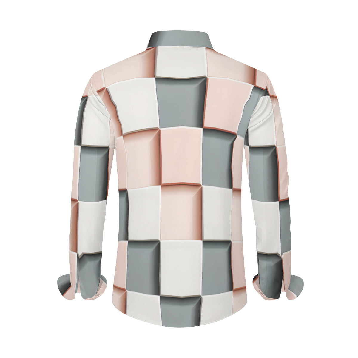 Abstract Square Men's Classic Long-Sleeved Shirt | Polyester