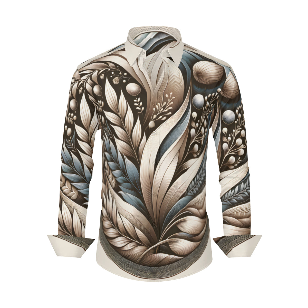 Abstract Men's Classic Long-Sleeved Shirt | Polyester