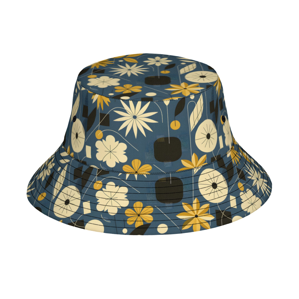 Floral Elements Double-Sided Unisex Polyester Bucket Hat