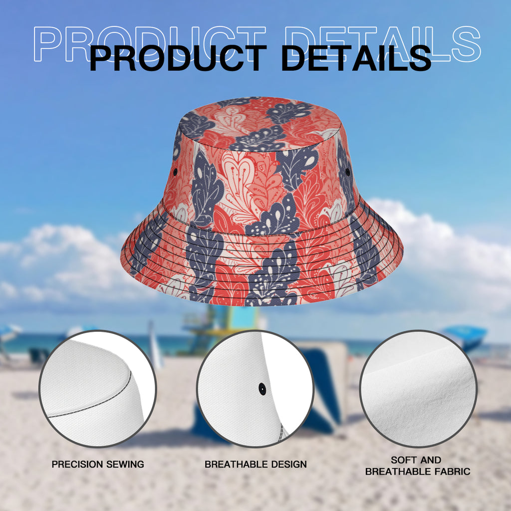 Abstract Denim Double-Sided Unisex Polyester Bucket Hat