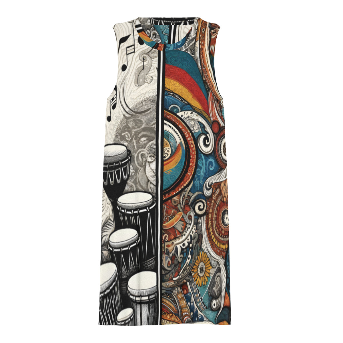 Music Floral Women's Casual Dress | Polyester