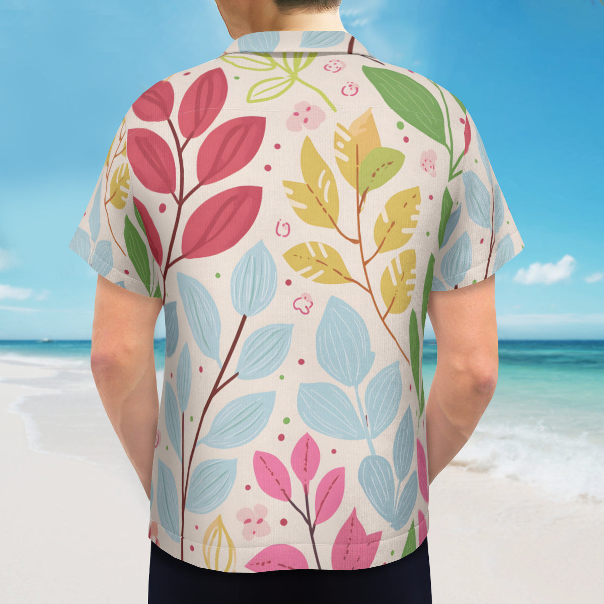 Vibrant Leaves Short Sleeves Men's Shirt