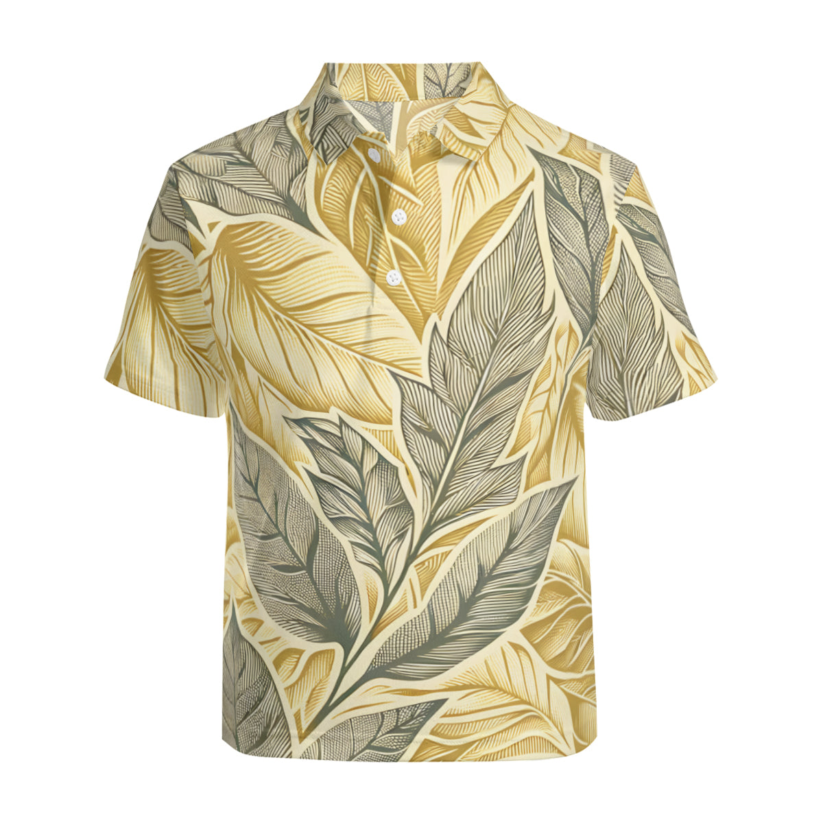 Golden Leaves Men's Premium European Size POLO Shirt | 95% Polyester+5% Spandex