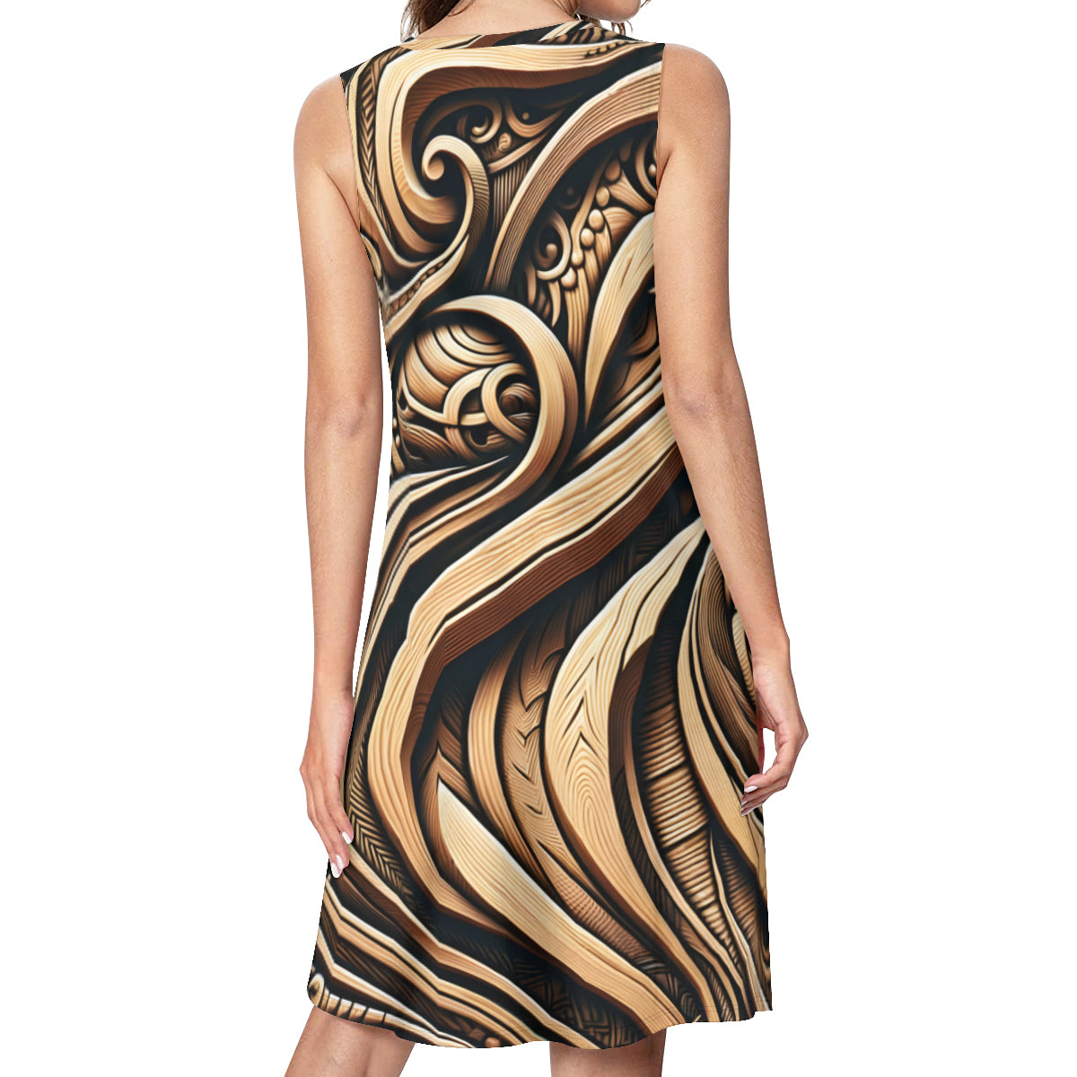 Abstract Carving Women's Casual Dress | Polyester