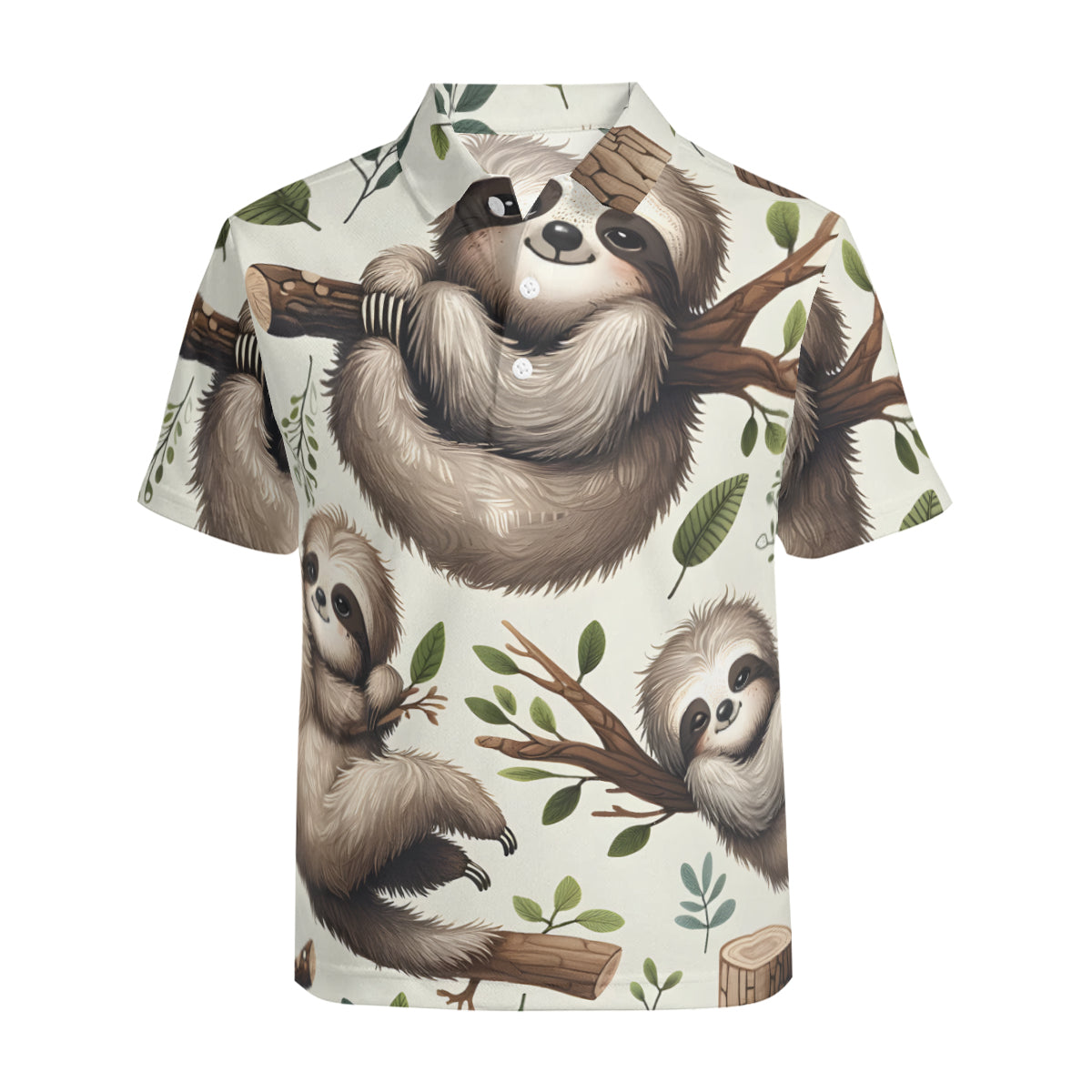 Sloth Men's Premium European Size POLO Shirt | 95% Polyester+5% Spandex