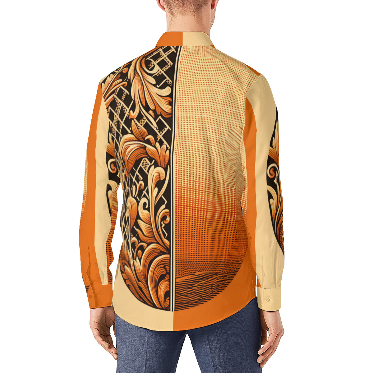 Orange Long Sleeves Men's Shirt