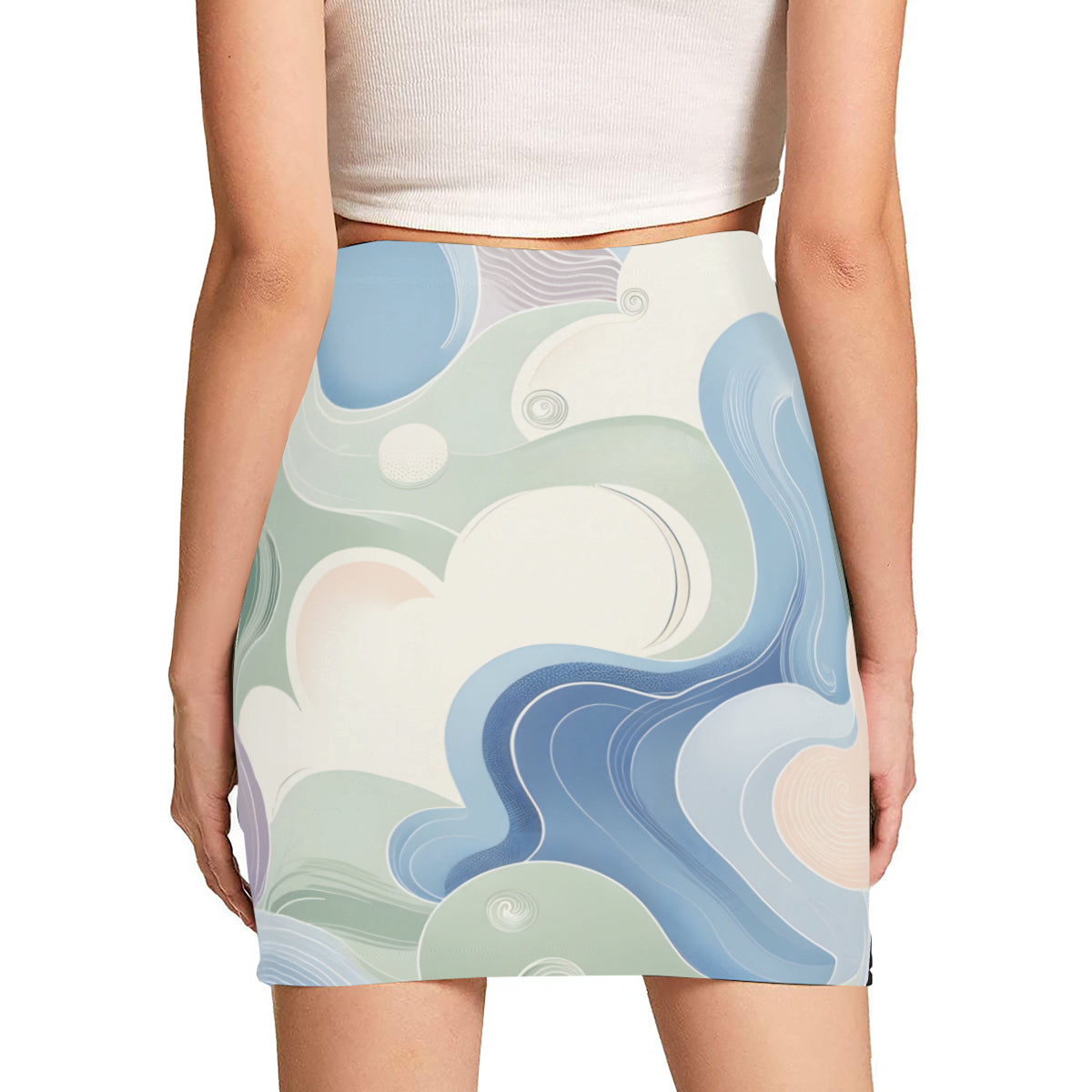 Abstract Minimal Wrap Hip Skirt｜Polyester