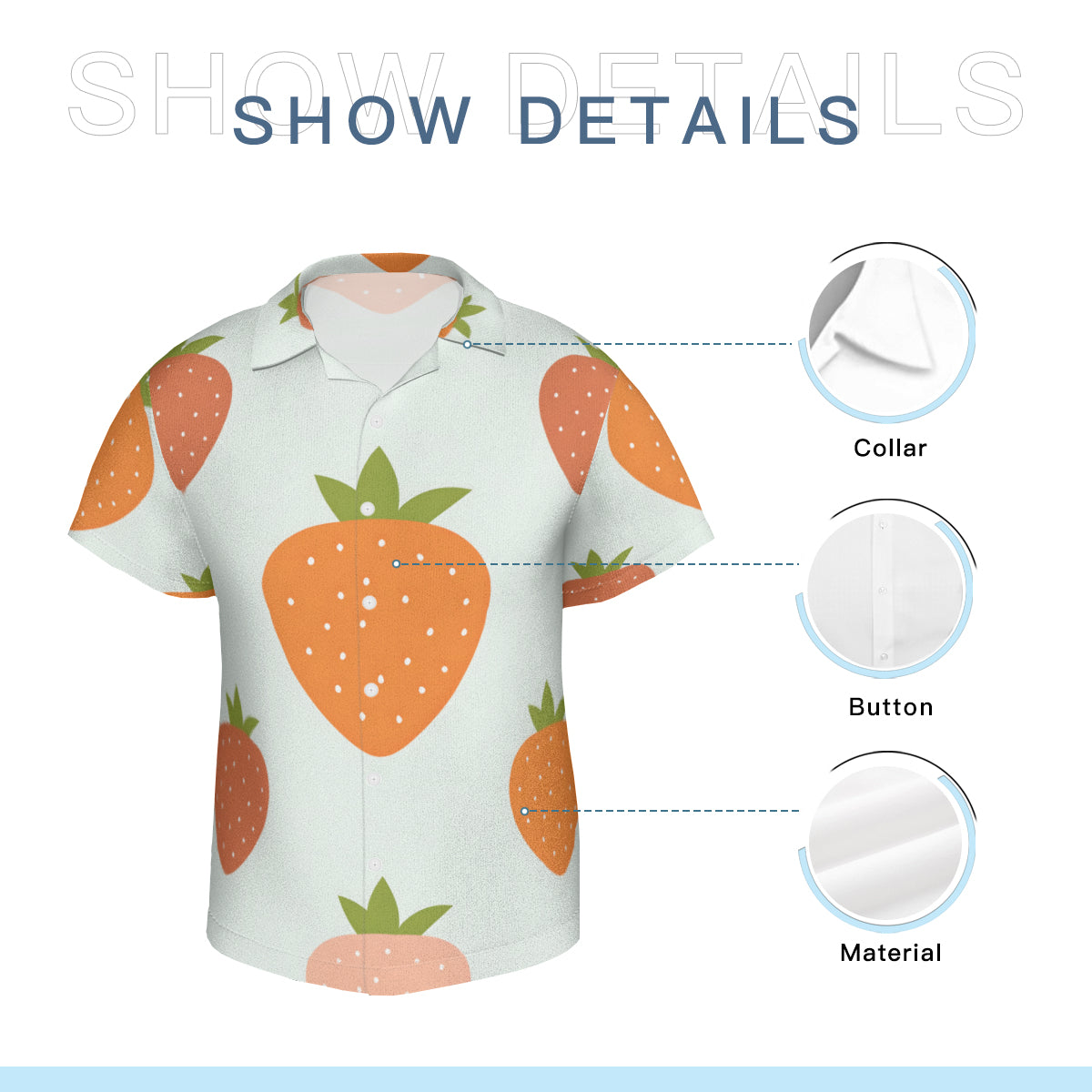 Strawberries Short Sleeves Men's Shirt