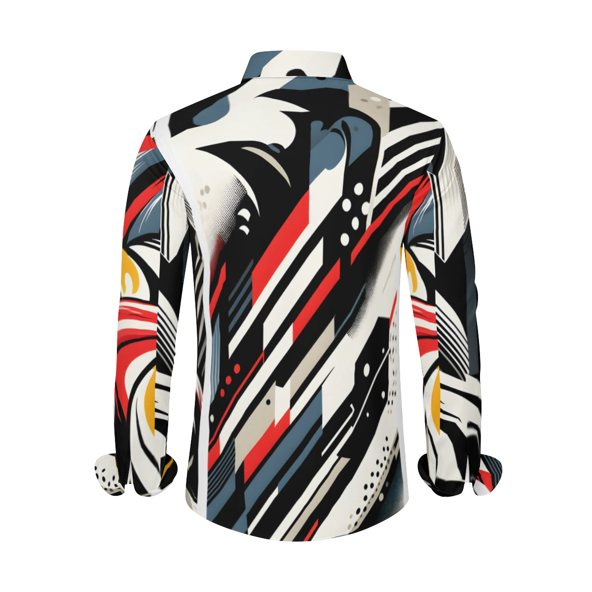 Abstract Square Men's Classic Long-Sleeved Shirt | Polyester