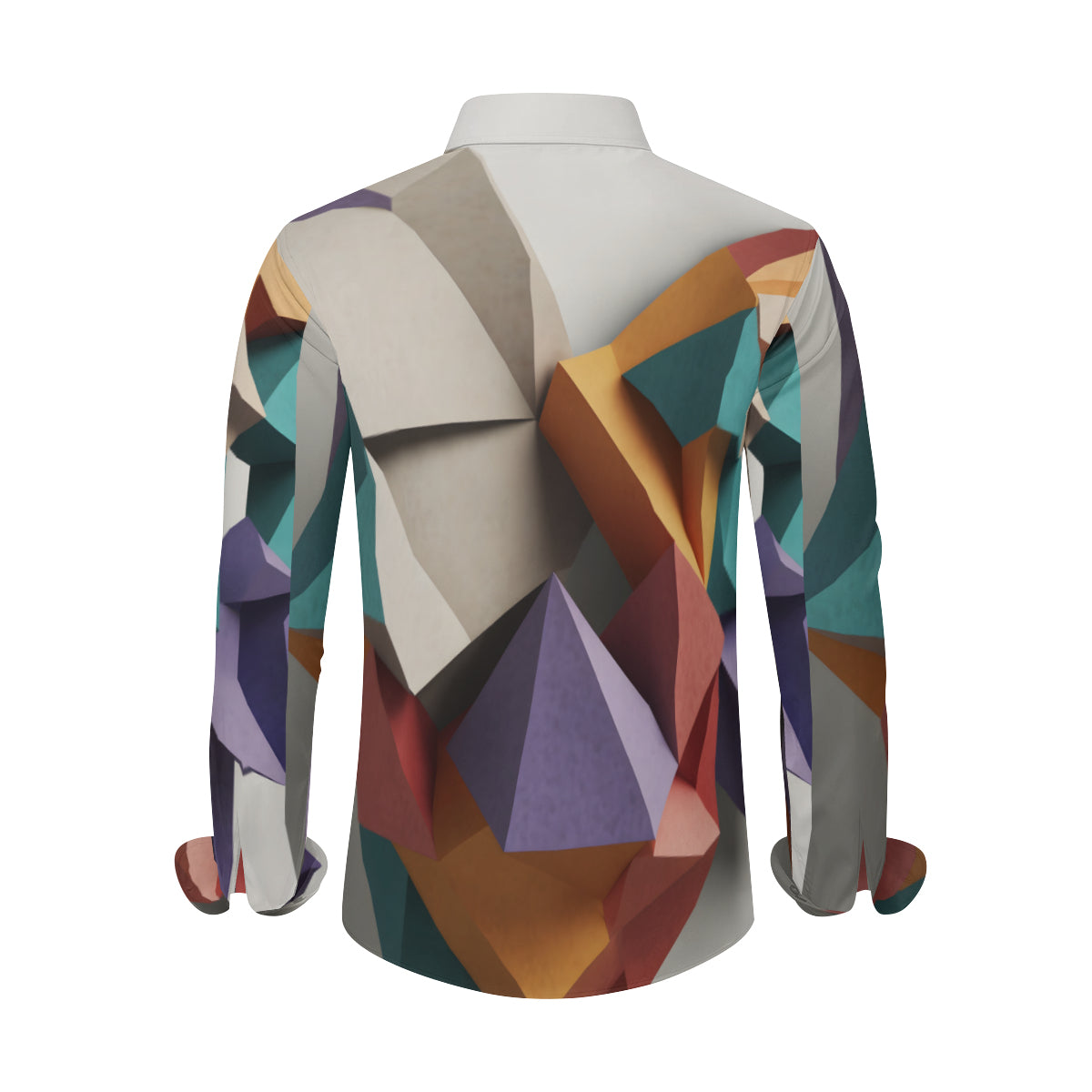 3D Geometric Men's Classic Long-Sleeved Shirt | Polyester