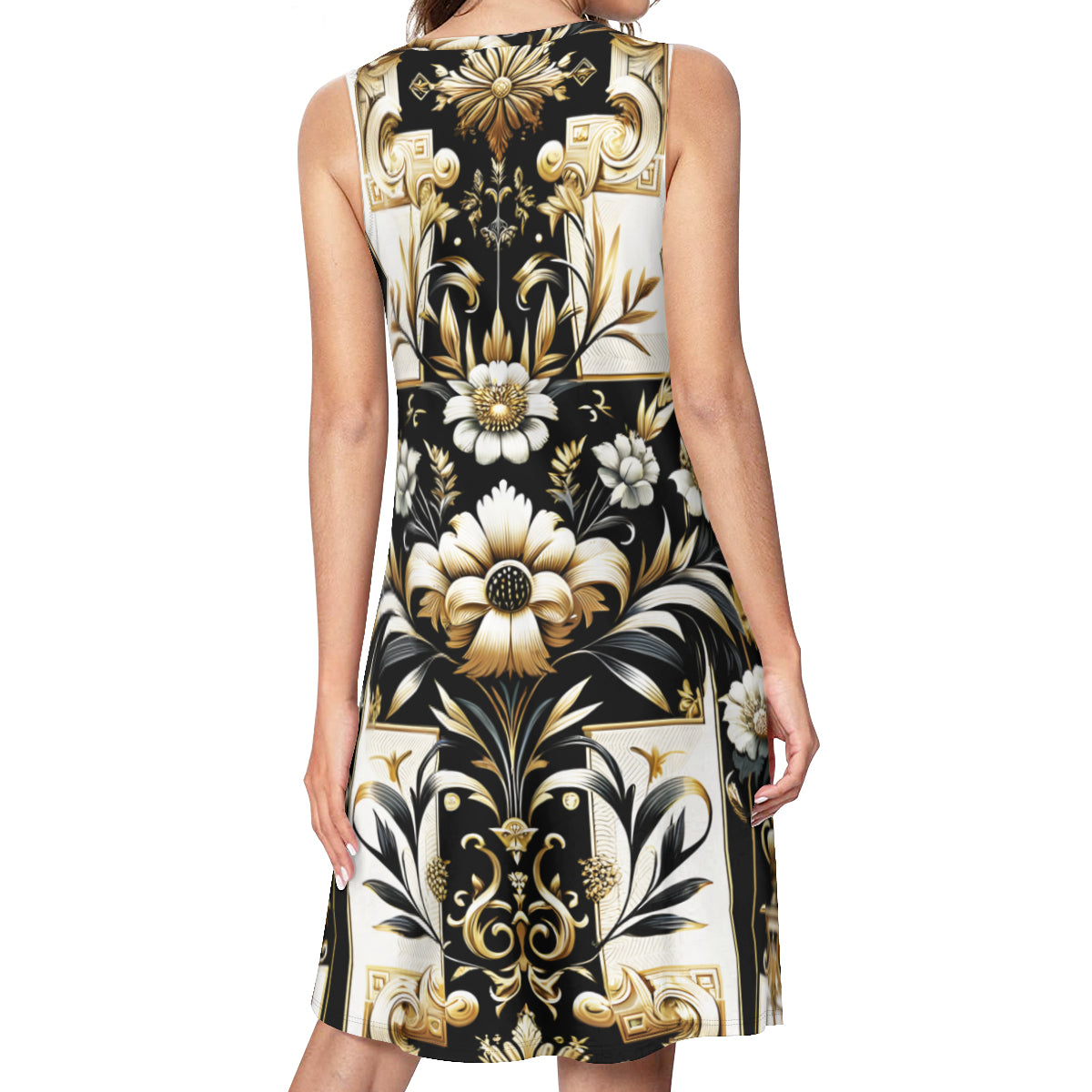 Elegant Floral Women's Casual Dress | Polyester