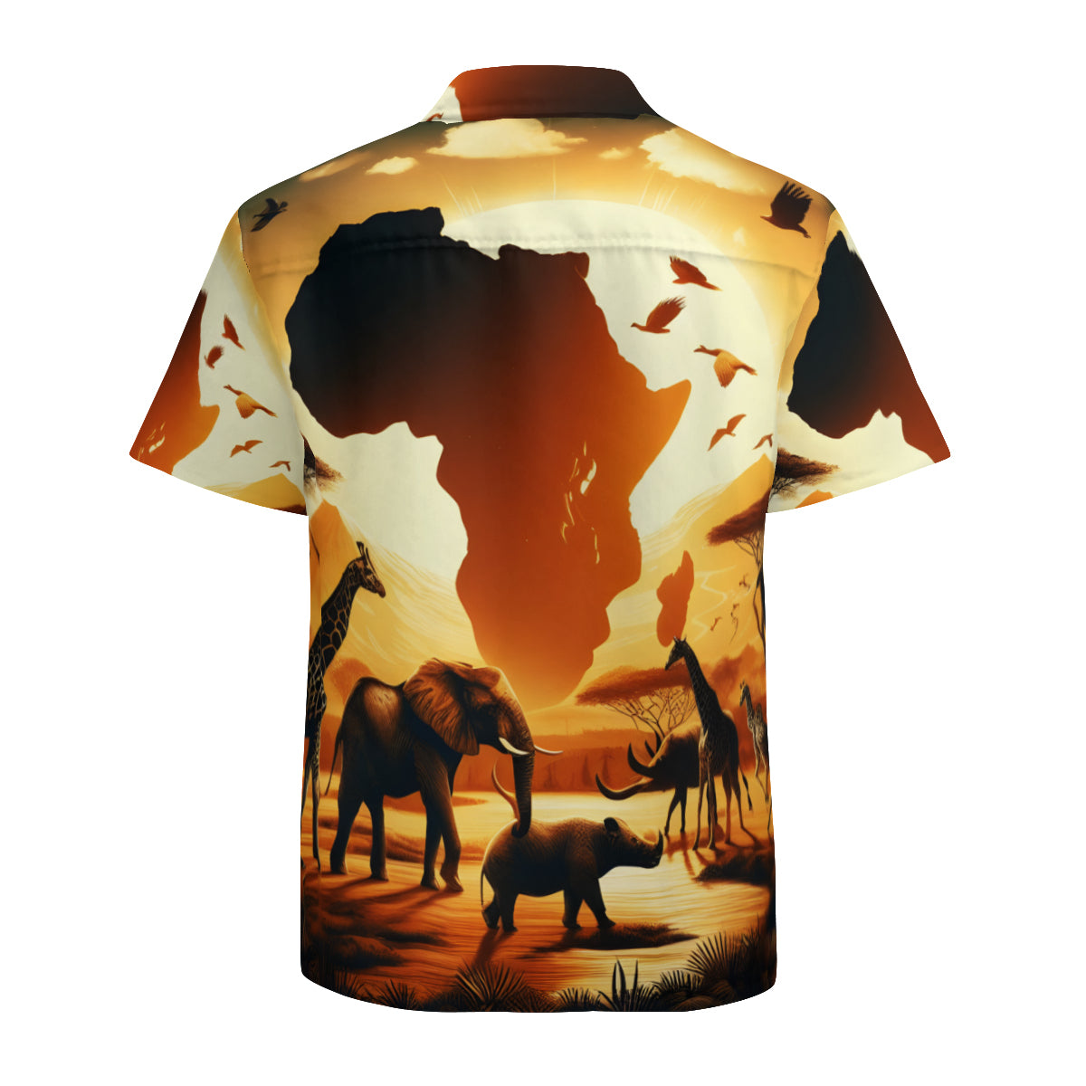 Africa Sunset Short Sleeves Men's Shirt
