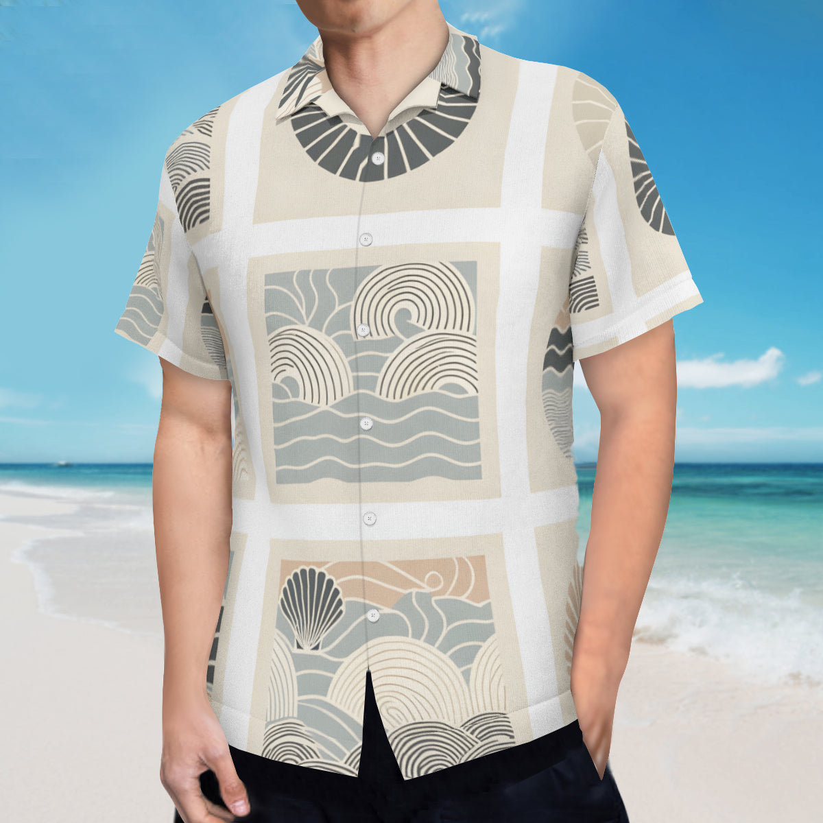 Tropical Minimalistic Short Sleeves Men's Shirt