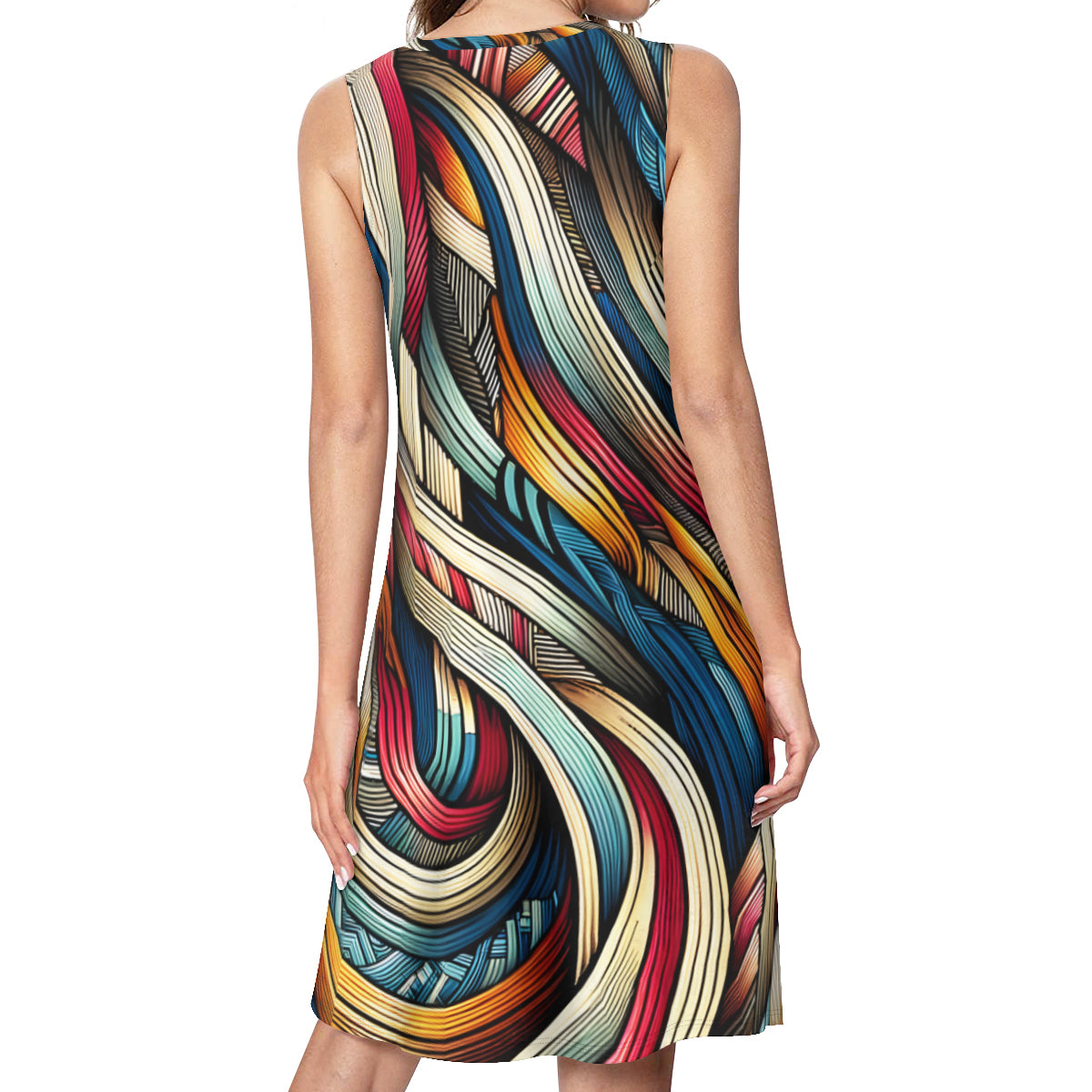 Abstract Pattern Women's Casual Dress | Polyester