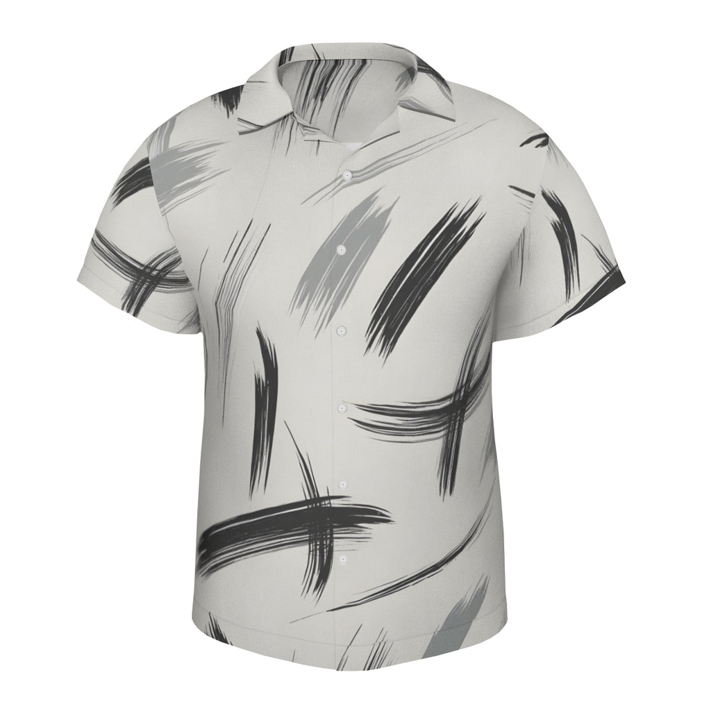 Minimalistic Paint Brush Short Sleeves Men's Shirt