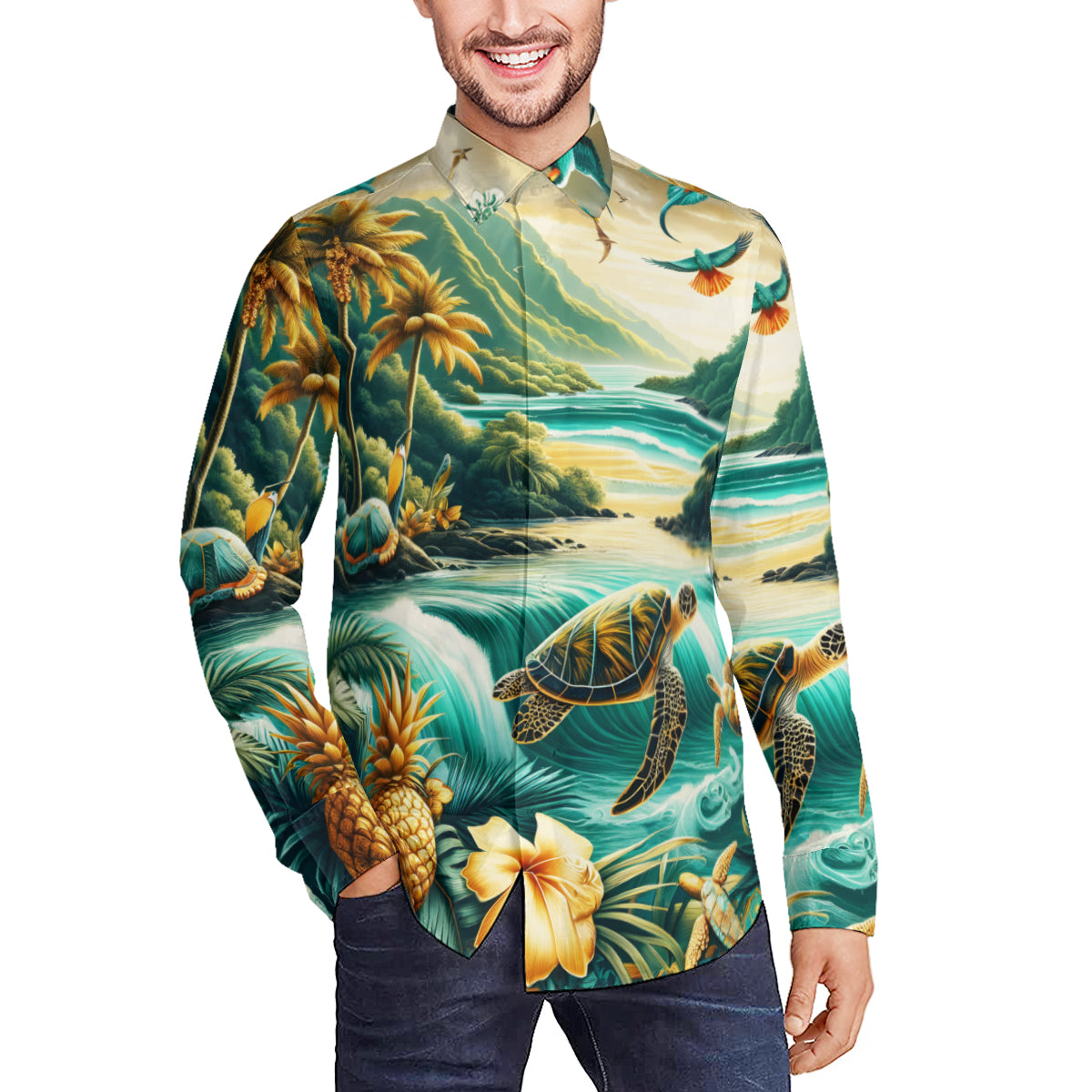 Sea World Long Sleeves Men's Shirt